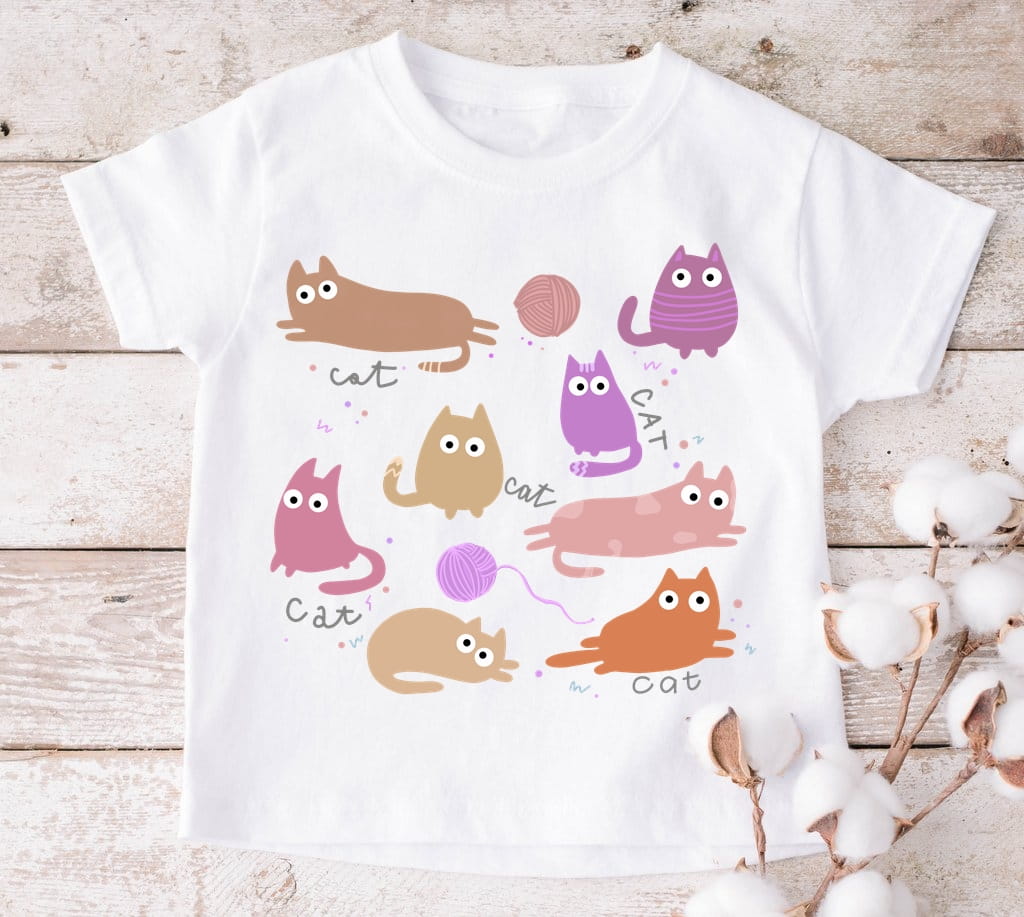 dziecięca koszulka dla dziewczynki z kotami