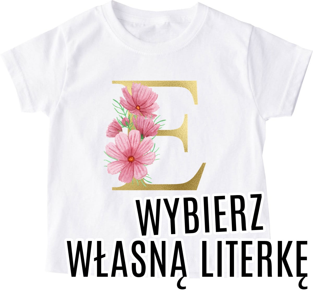 koszulka z pierwszą literką imienia dla dziewczynki