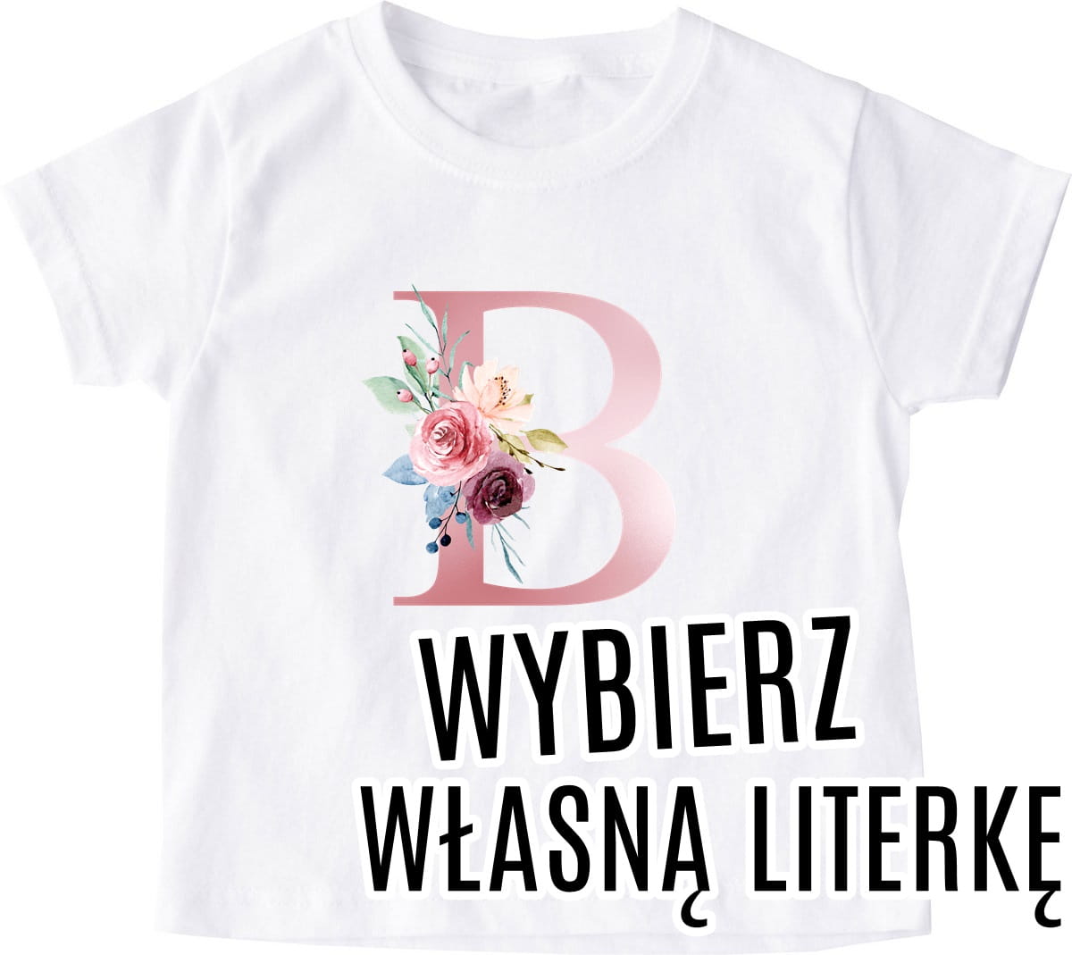 koszulka z pierwszą literą imienia dla dziewczynki