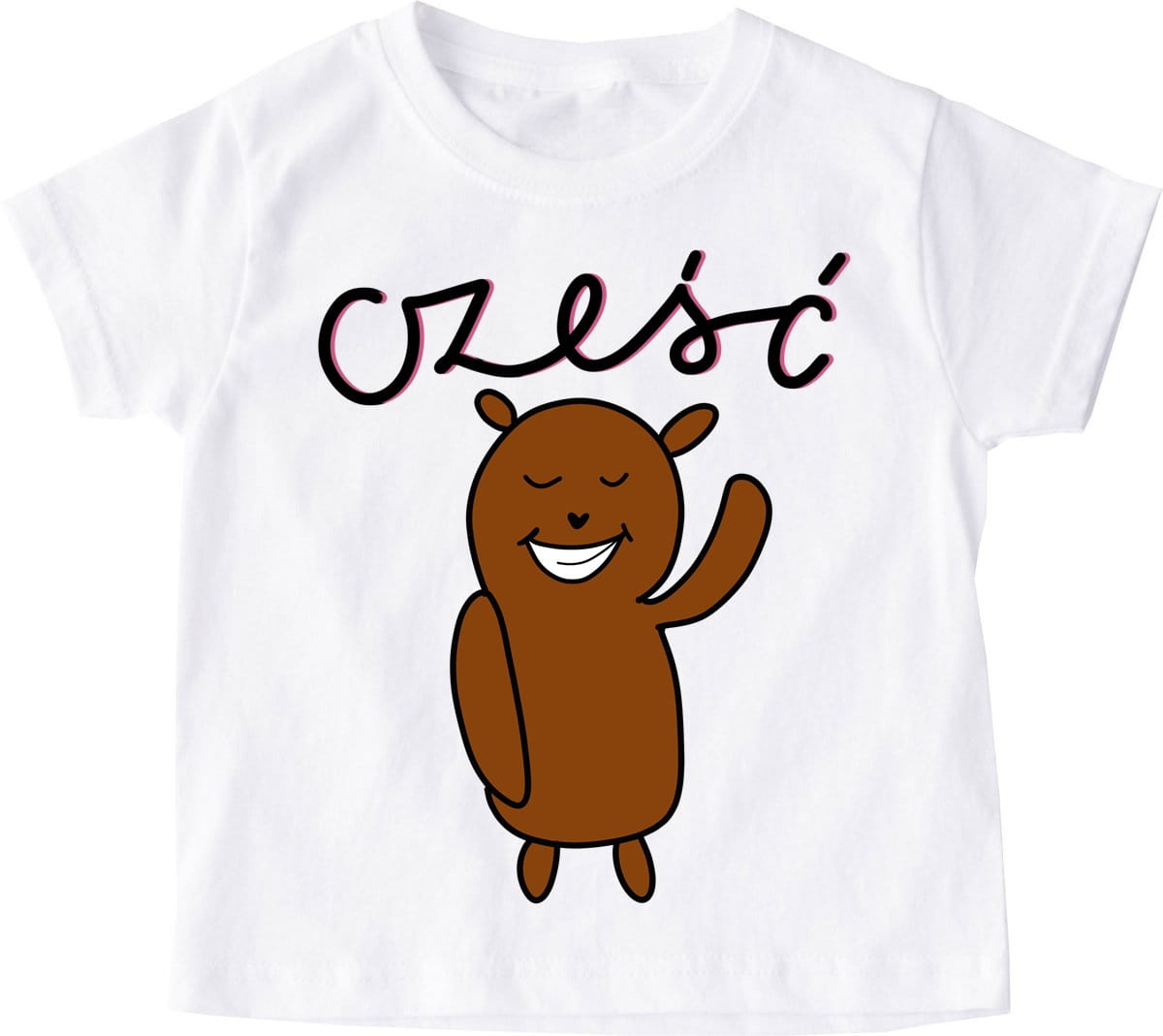 Koszulka dla chłopczyka cześć z misiem