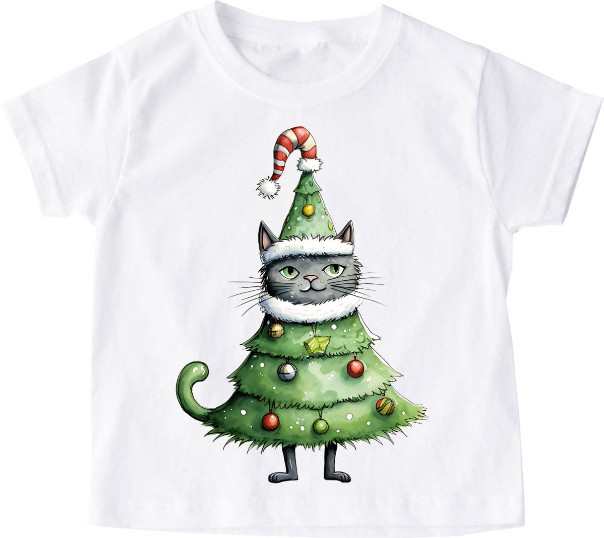 Koszulka dla dziecka śmieszna choinka kot santa92