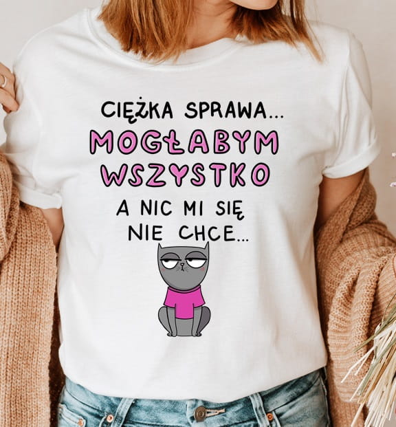 damska koszulka z nadrukiem