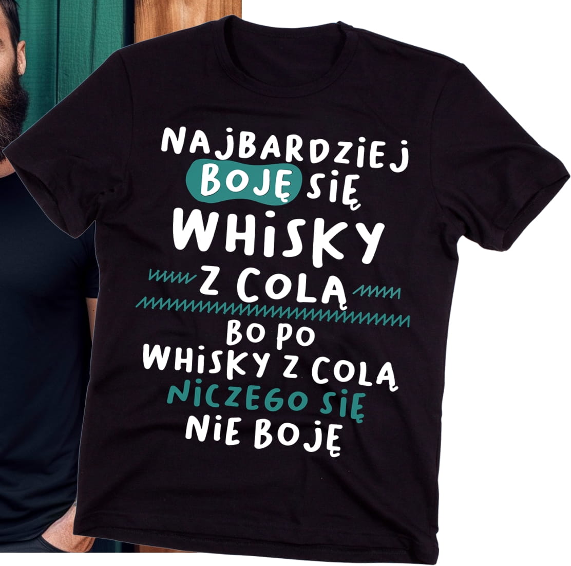 ŚMIESZNA KOSZULKA męska najbardziej boję się