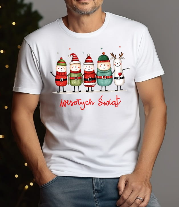 Męska świąteczna koszulka na prezent pod choinkę SANTA104