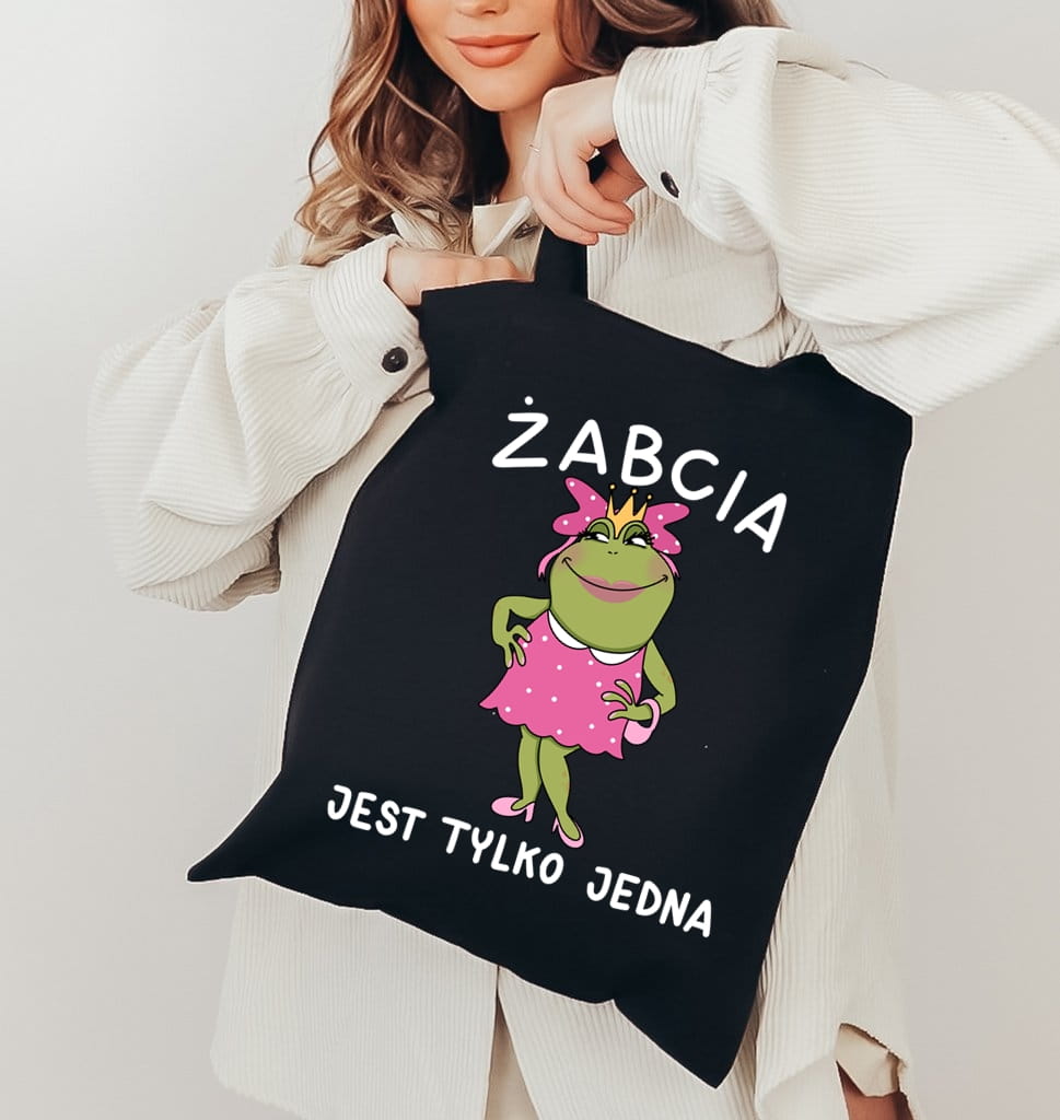 czarna torba EKO z nadrukiem