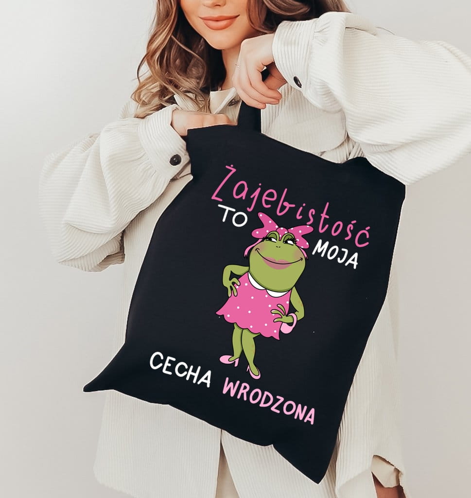 czarna torba EKO z nadrukiem