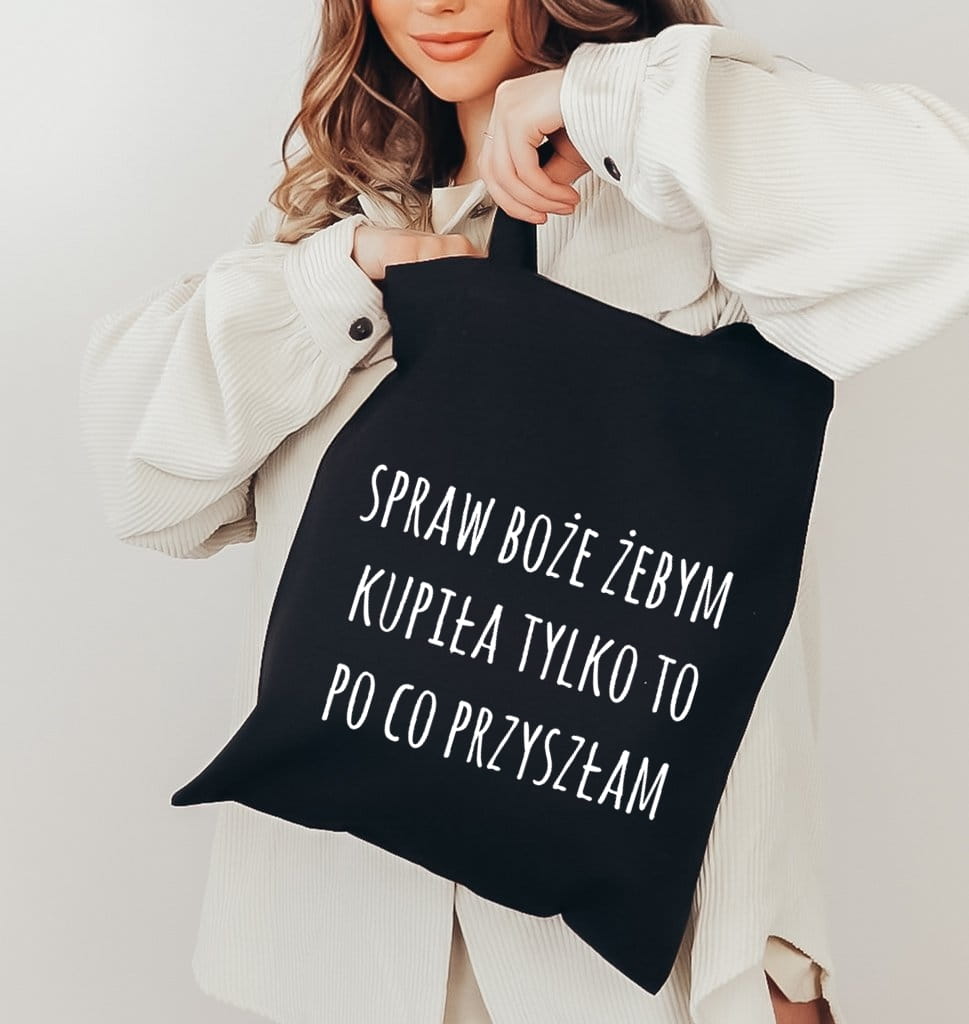 czarna torba EKO z nadrukiem