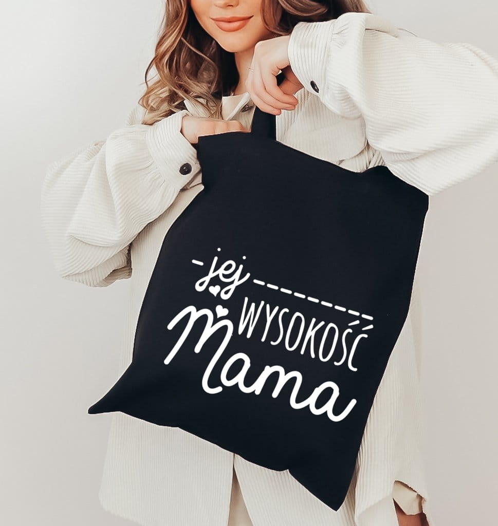 czarna EKO TORBA DLA MAMY JEJ WYOKOŚĆ MAMA