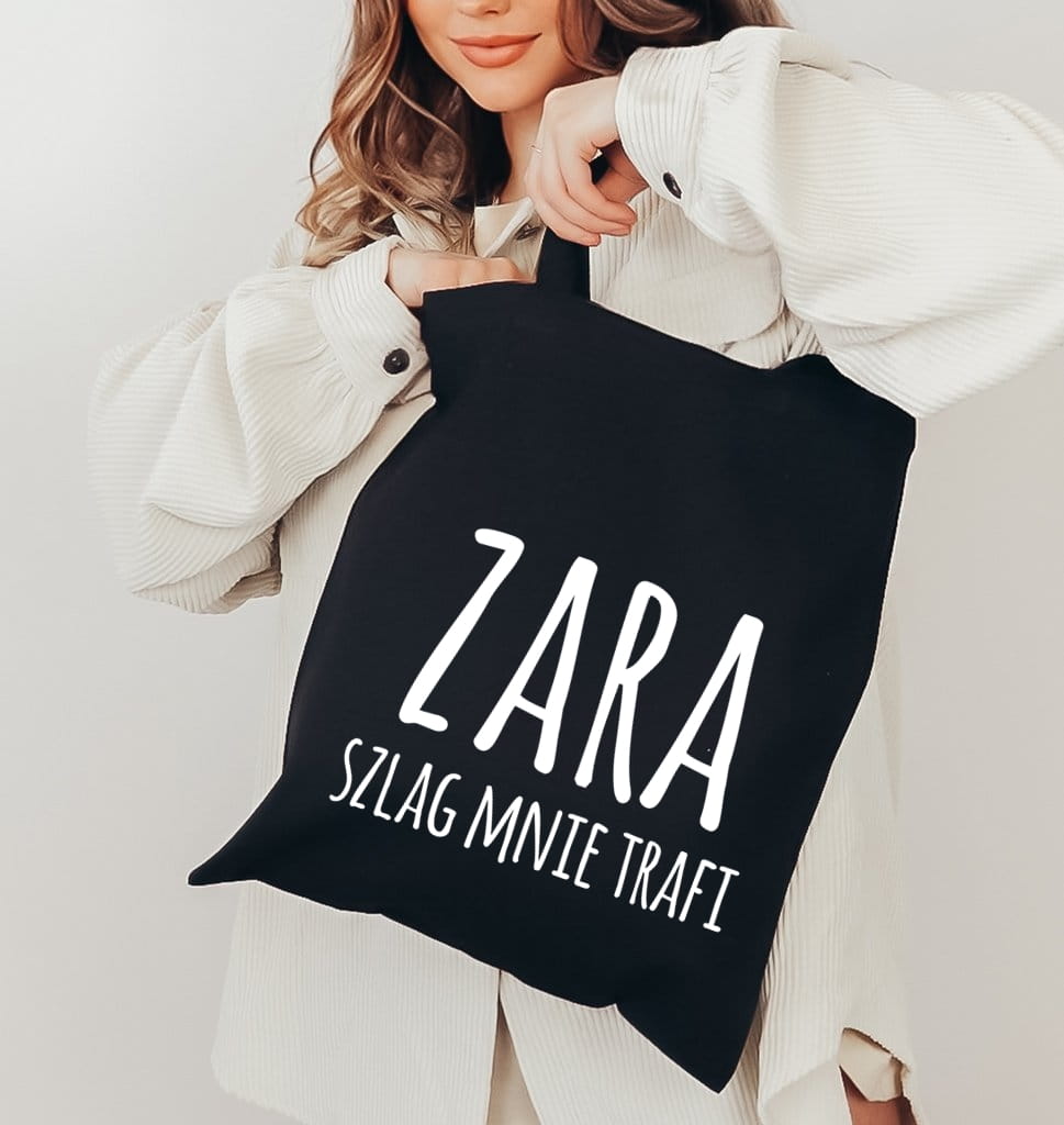 czarna torba EKO z nadrukiem