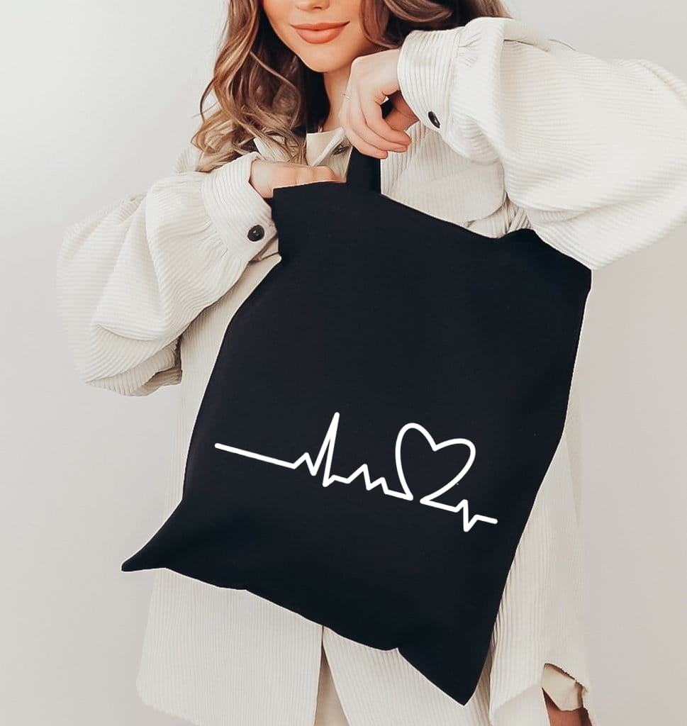 czarna torba EKO z nadrukiem