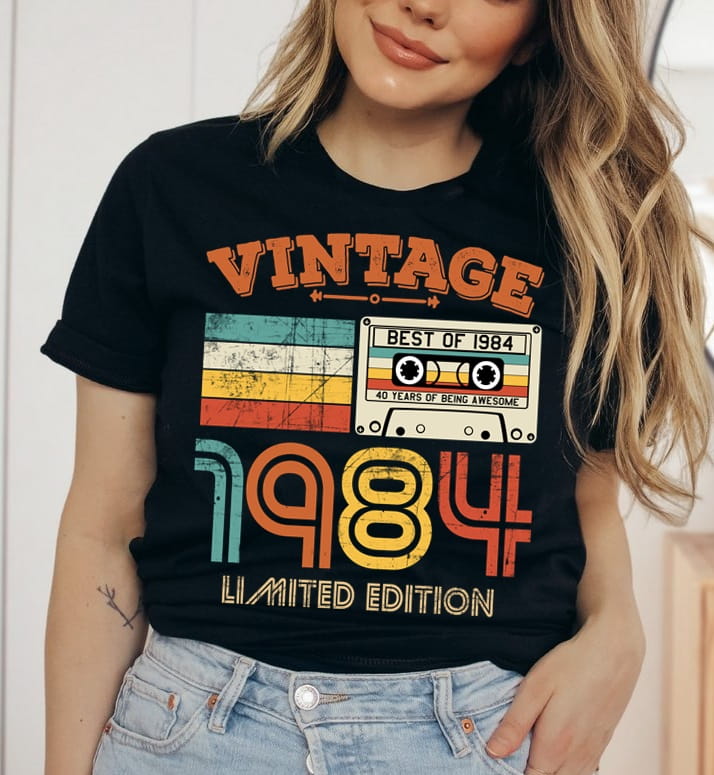Koszulka na 40 urodziny damska VINTAGE