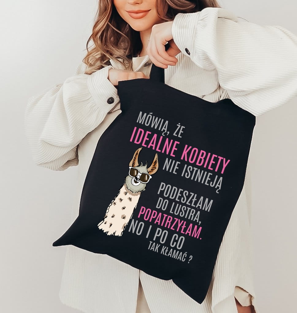 czarna torba EKO z nadrukiem