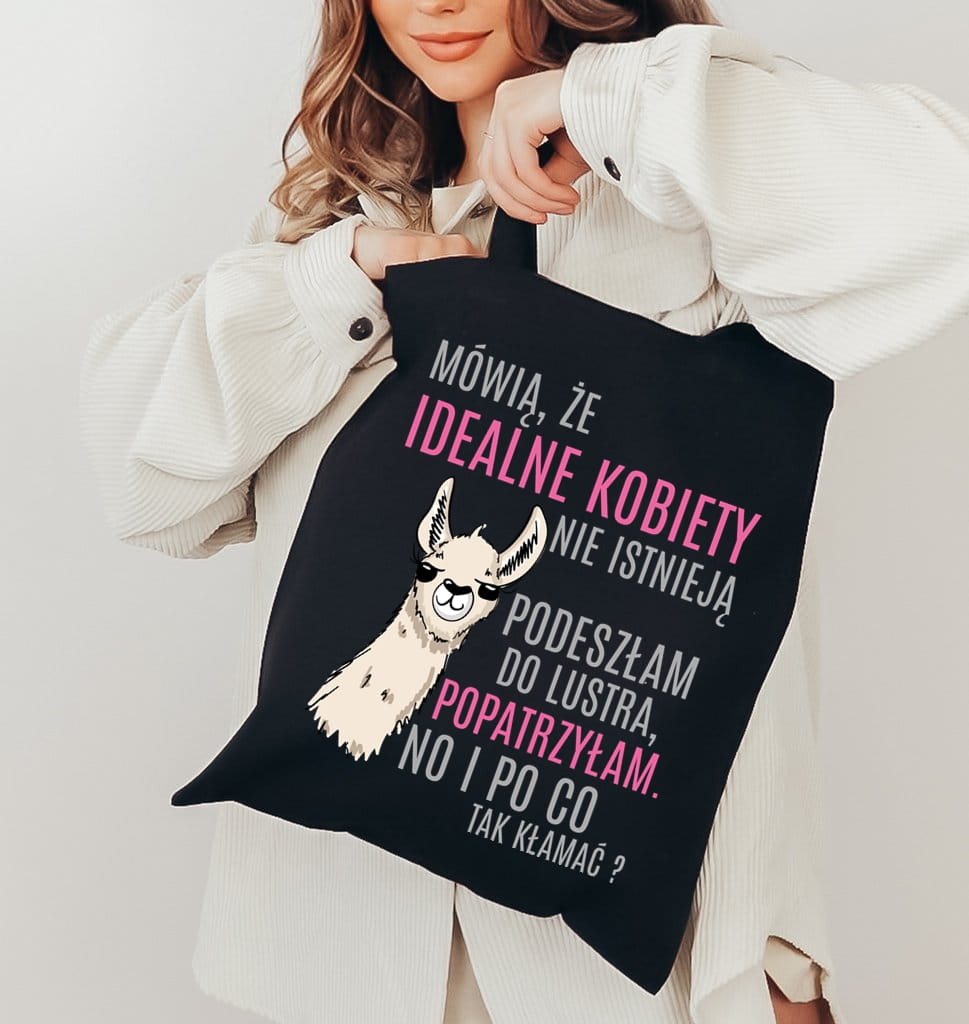czarna torba EKO z nadrukiem