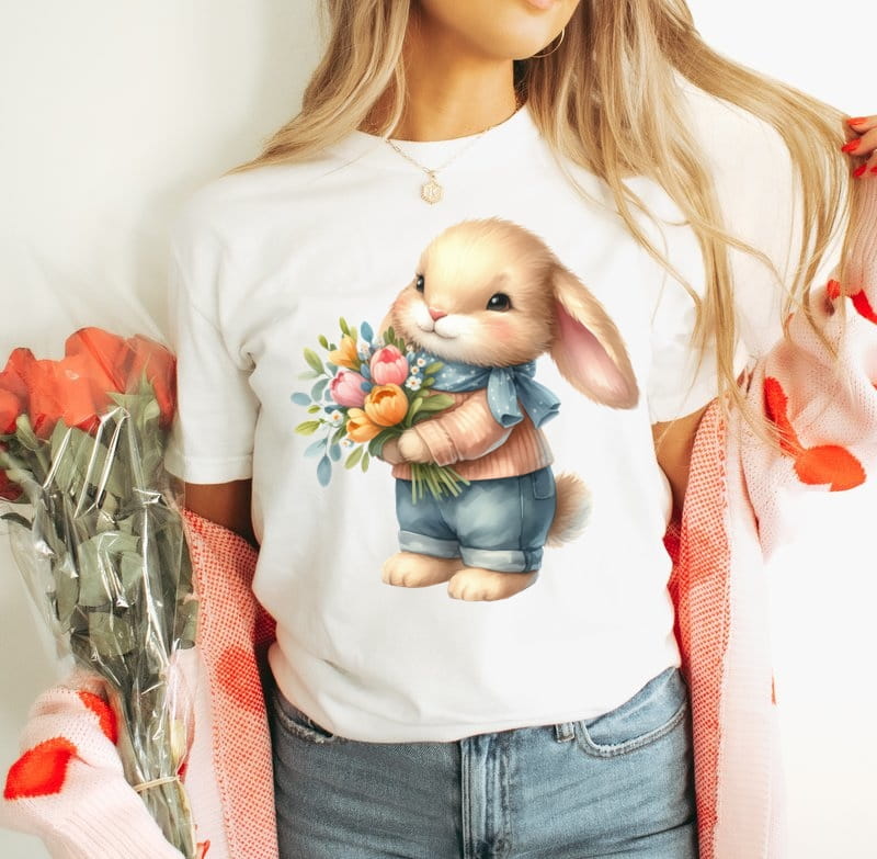 KOSZULKA Z NADRUKIEM KRÓLIK