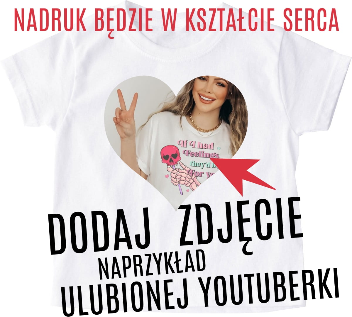 koszulka ze zdjęciem w kształcie serca dla dziecka