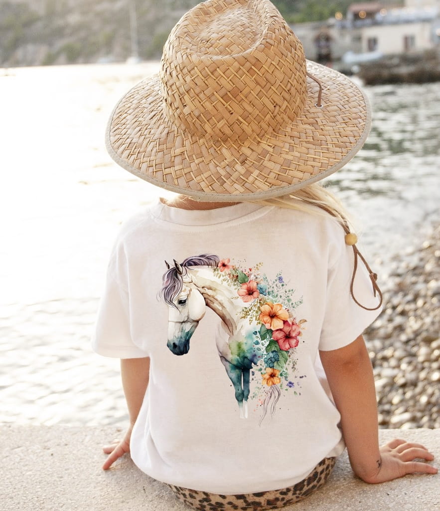 Koszulka dla dziecka z koniem z tyłu