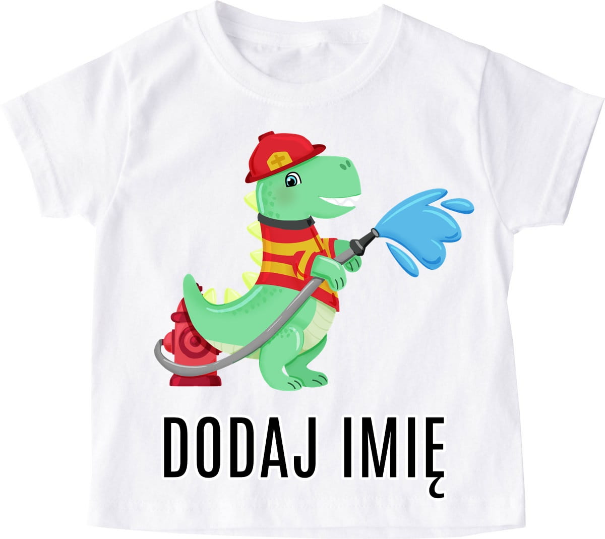 koszulka ze strażakiem dinozaurem - dodaj imię