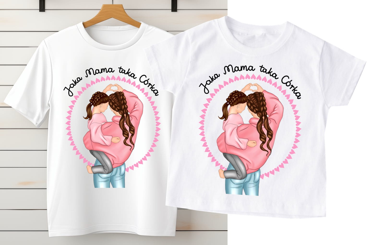 ZESTAW KOSZULEK DLA MAMY I CÓRKI JAKA MATKA TAKA CÓRKA BRUNETKI
