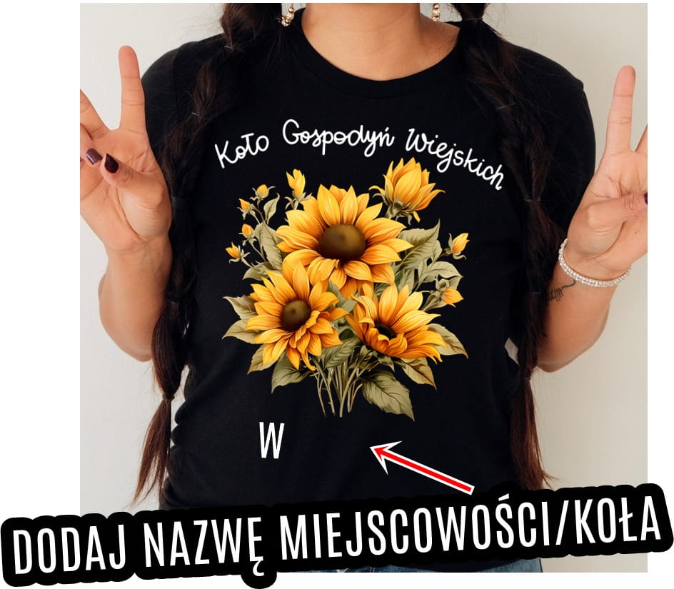 koszulki dla koła gospodyń wiejskich ze słonecznikami