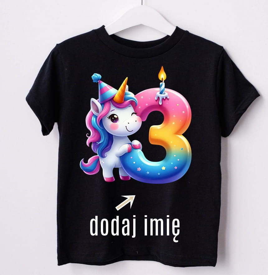 koszulka dla dziewczynki na 3 urodziny z imieniem