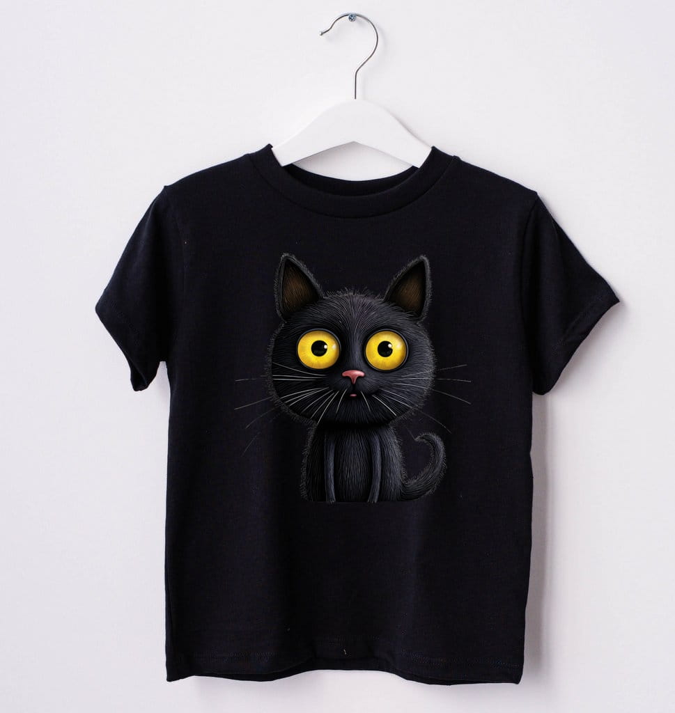 koszulka dla kociary z czarnym kotem