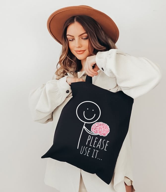 czarna torba bawełniana na zakupy