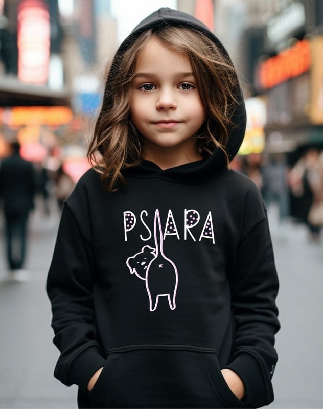 Bluza dla dziewczynki czarna psiara