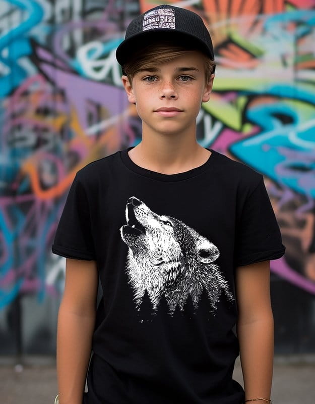 koszulka dla chłopca z wilkiem