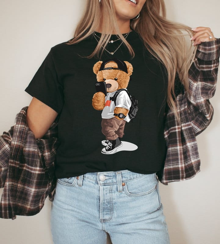 Damska koszulka MISIEK OVERSIZE