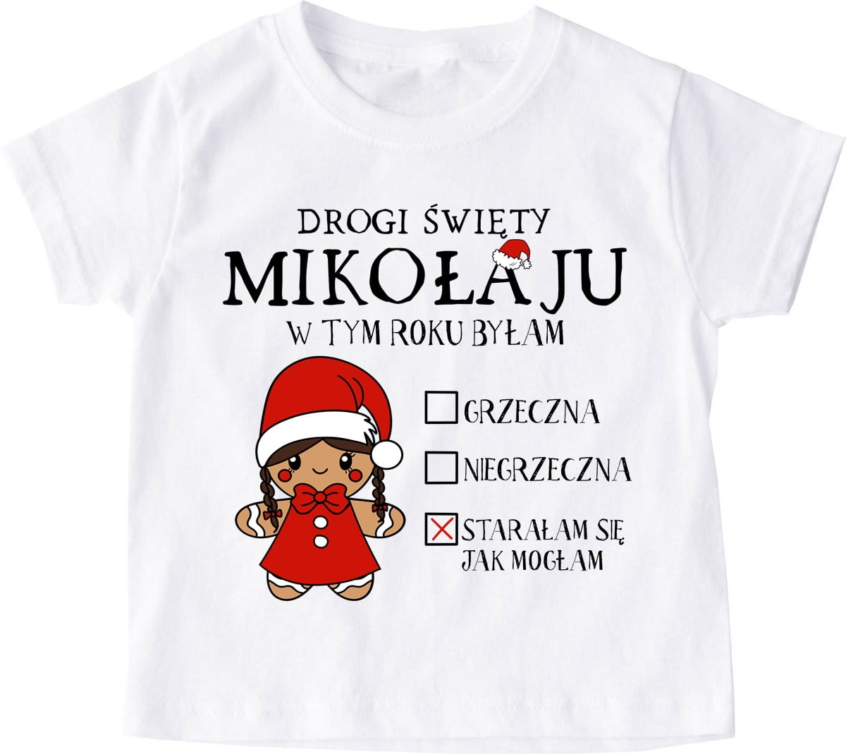 koszulka NA MIKOŁAJKI DLA DZIEWCZYKI - BRUNETKA