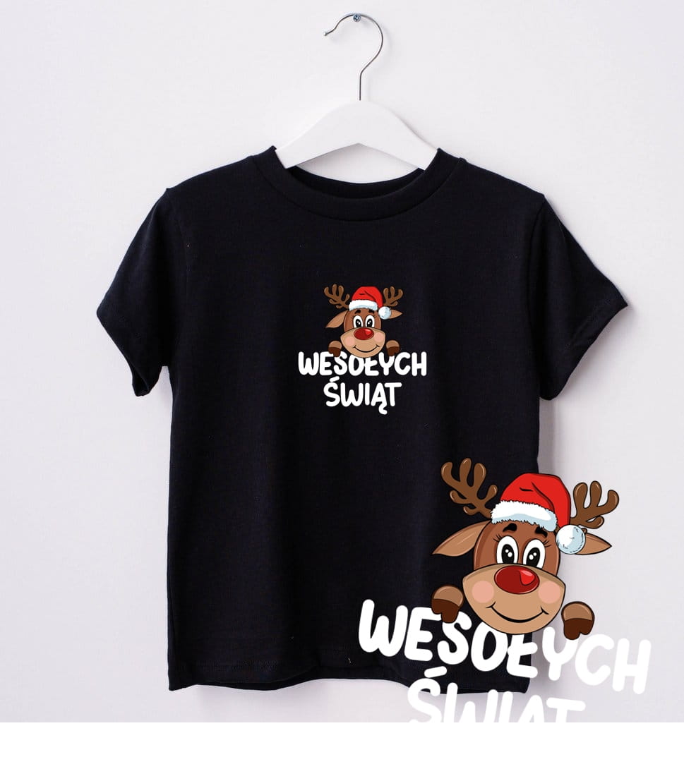 Koszulka dla dziecka na święta - wesołych świąt RENIFER