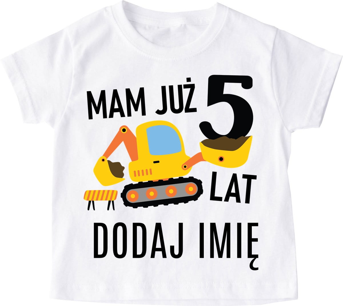 Koszulka na 5 urodziny dla chłopczyka z imieniem mam już 5 LAT