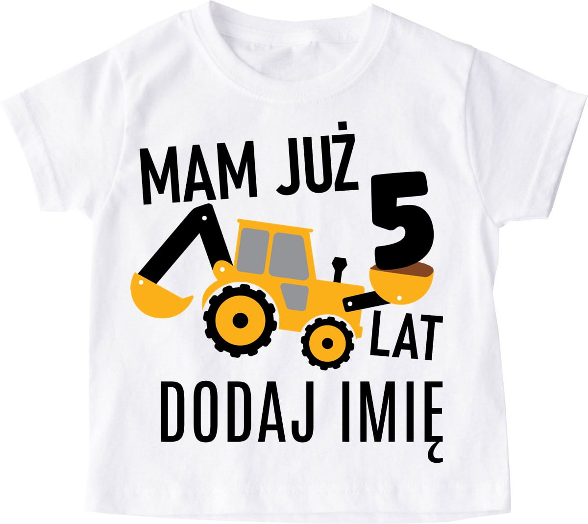 Koszulka na 5 urodziny dla chłopczyka z imieniem mam już 5 LAT