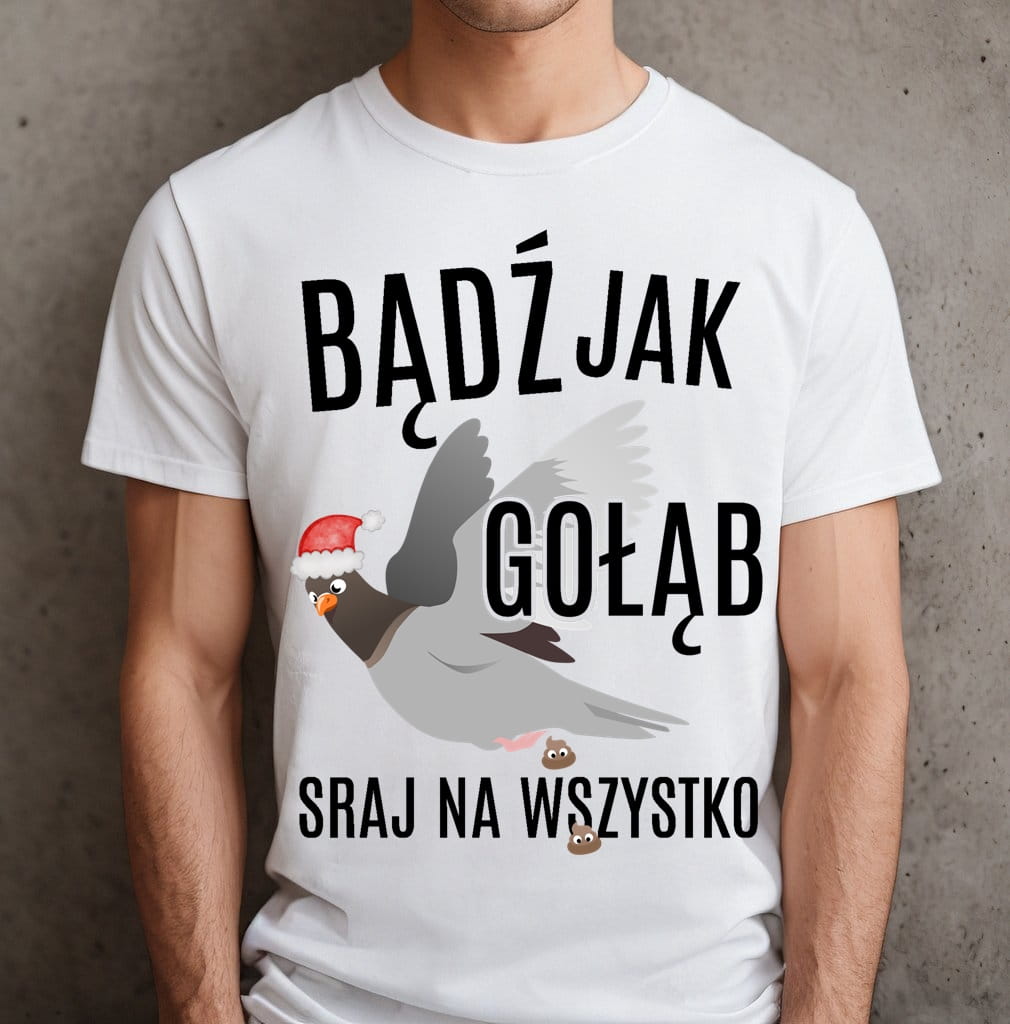 KOSZULKA MĘSKA świąteczna na prezent bądź jak gołąb