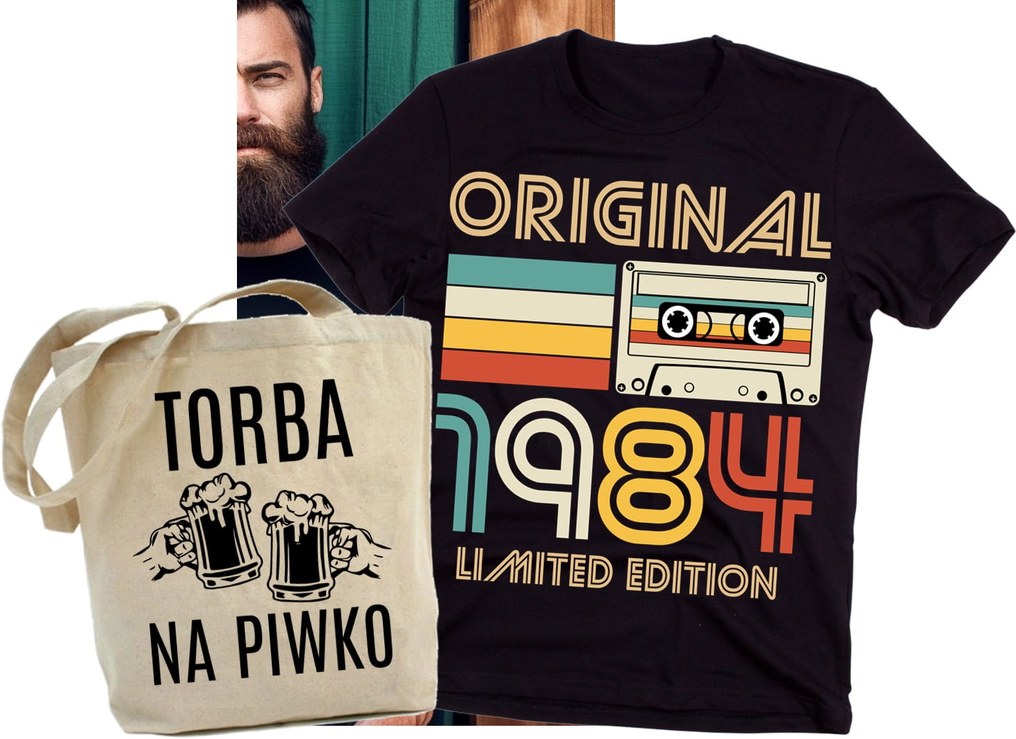 ZESTAW NA 40 URODZINY KOSZULKA MĘSKA PLUS TORBA