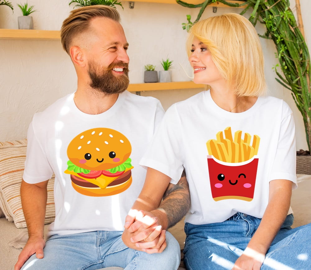 Zestaw koszulek dla pary na walentynki