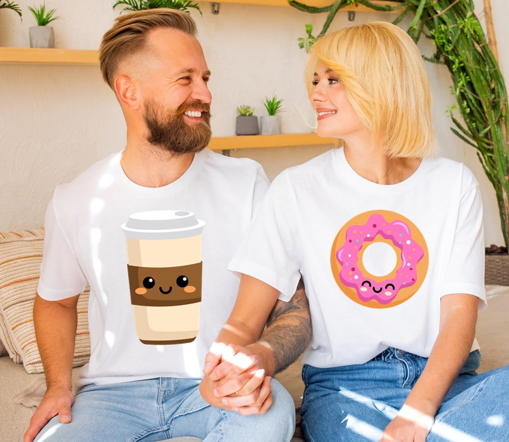 Zestaw koszulek dla pary na walentynki