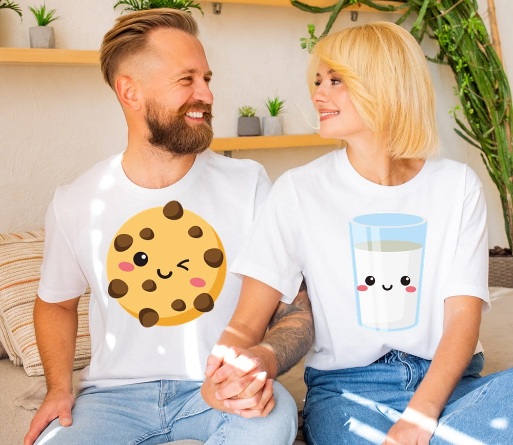 Zestaw koszulek dla pary na walentynki