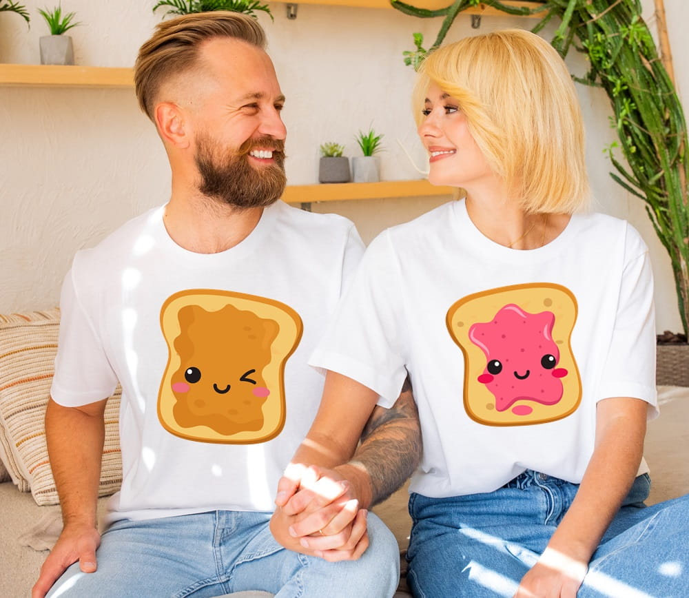 Zestaw koszulek dla pary na walentynki