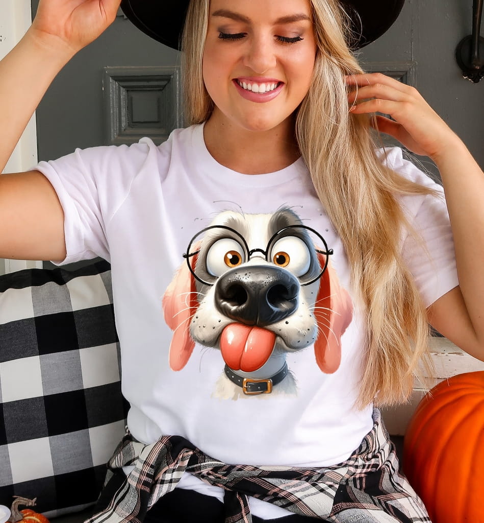 Biała damska koszulka z nadrukiem smieszne3