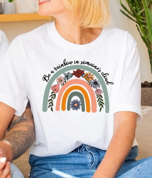 Biała damska koszulka Z NADRUKIEM B33