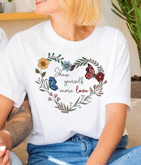 Biała damska koszulka Z NADRUKIEM B35