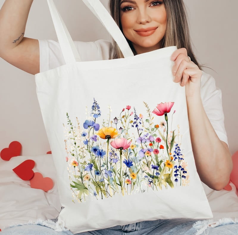 Torba na zakupy SHOPPER BAWEŁNIANY polnekwiaty1