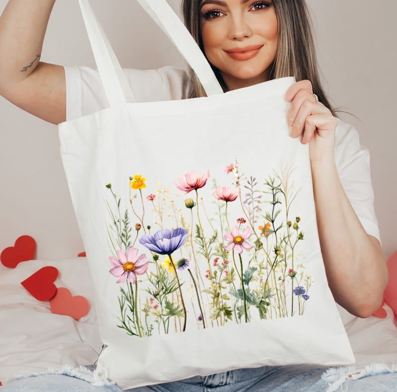 Torba na zakupy SHOPPER BAWEŁNIANY polnekwiaty2