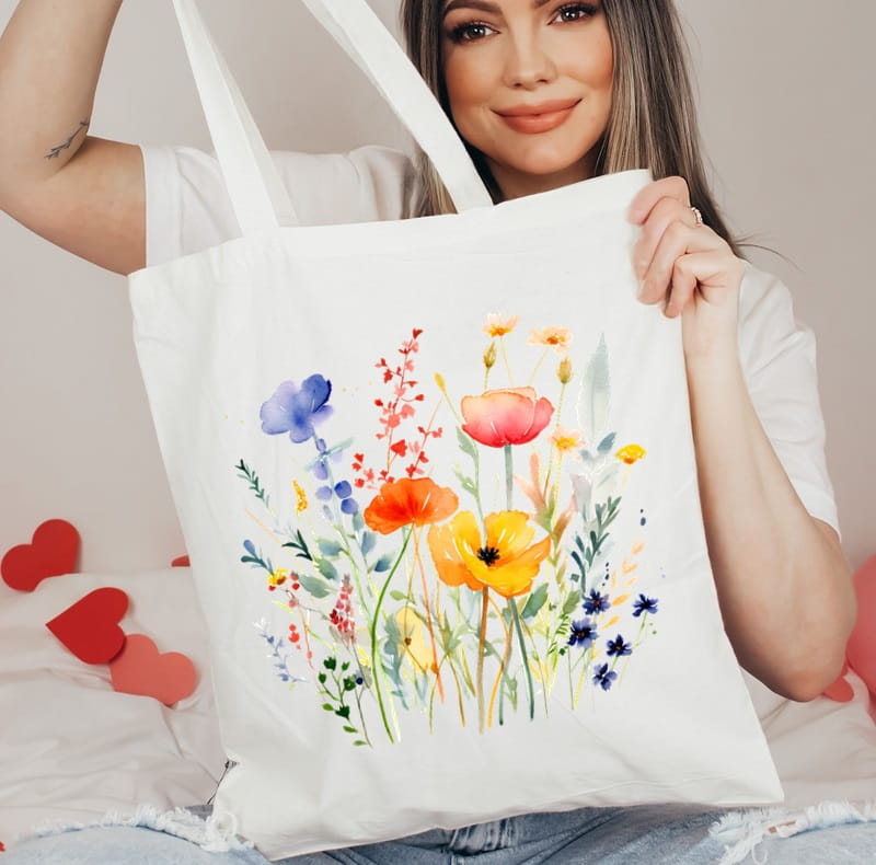 Torba na zakupy SHOPPER BAWEŁNIANY polnekwiaty3