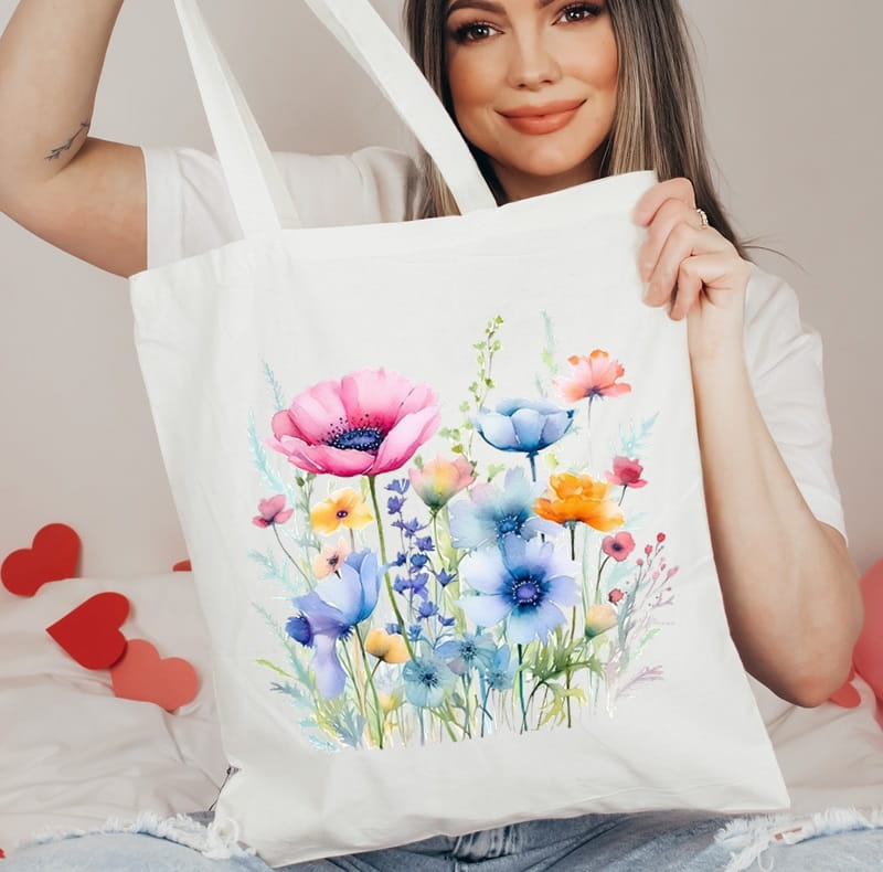 Torba na zakupy SHOPPER BAWEŁNIANY polnekwiaty4