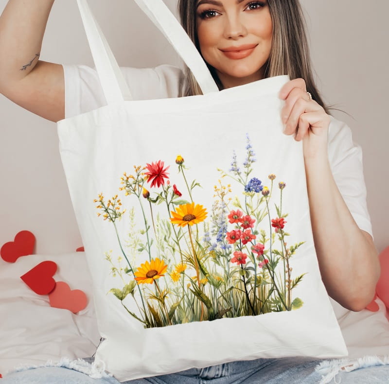 Torba na zakupy SHOPPER BAWEŁNIANY polnekwiaty9