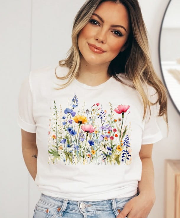 damska koszulka z polnymi kwiatami polnekwiaty1