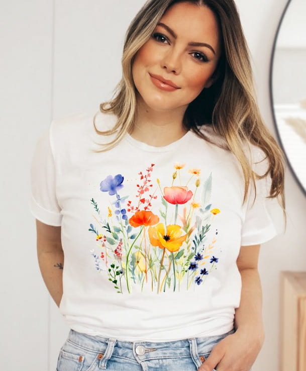 damska koszulka z polnymi kwiatami polnekwiaty3