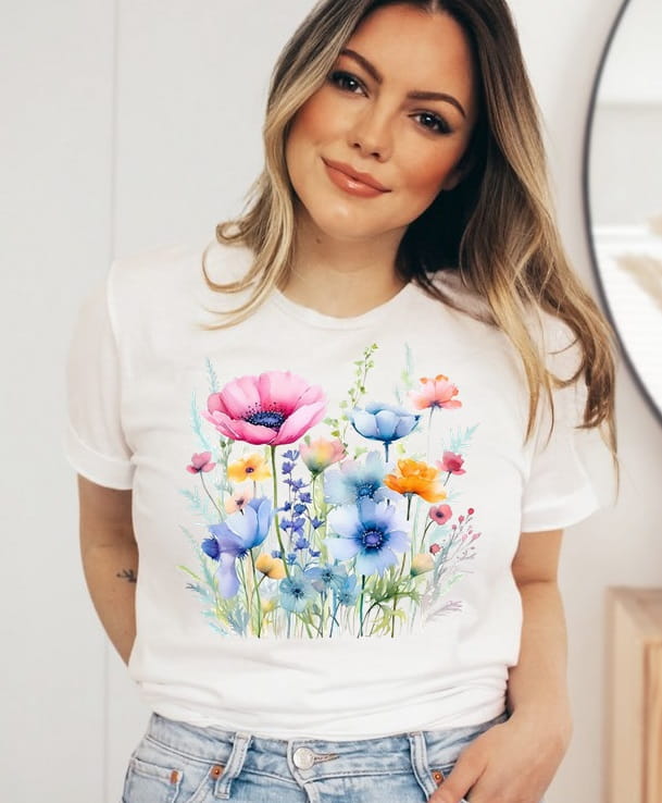 damska koszulka z polnymi kwiatami polnekwiaty4